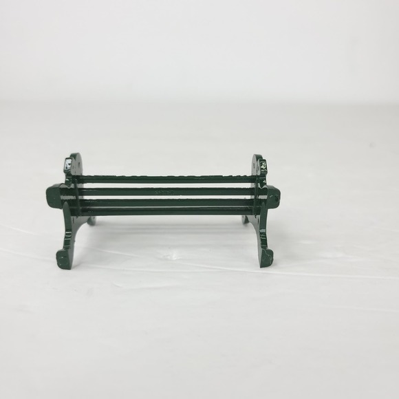 Lemax Metal Green Bench Ornate Work Winter Holiday Village Accessory - Picture 2 of 6